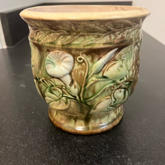 Antique Majolica Cache Pot